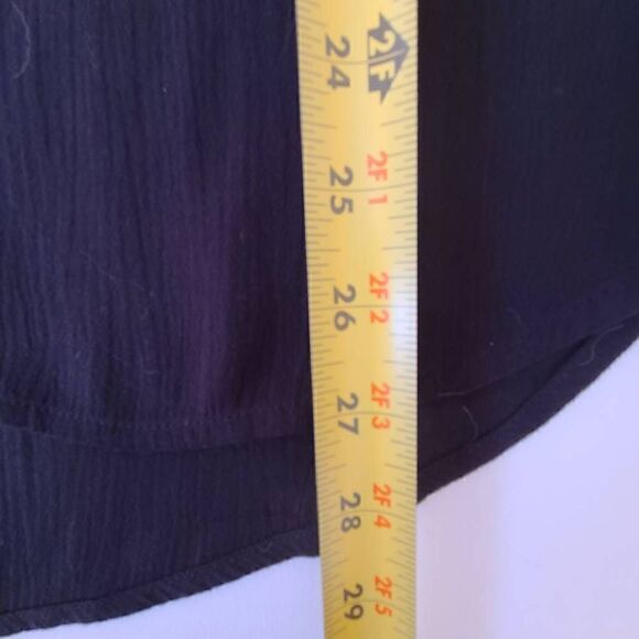 Anthropologie Ro & De Women's Half-Placket Cold Shoulder Blouse Black Medium - Picture 12 of 13